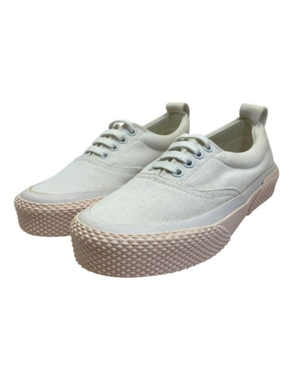 Celine 180° Lace-up Sneakers Canvas Rubber White Pink